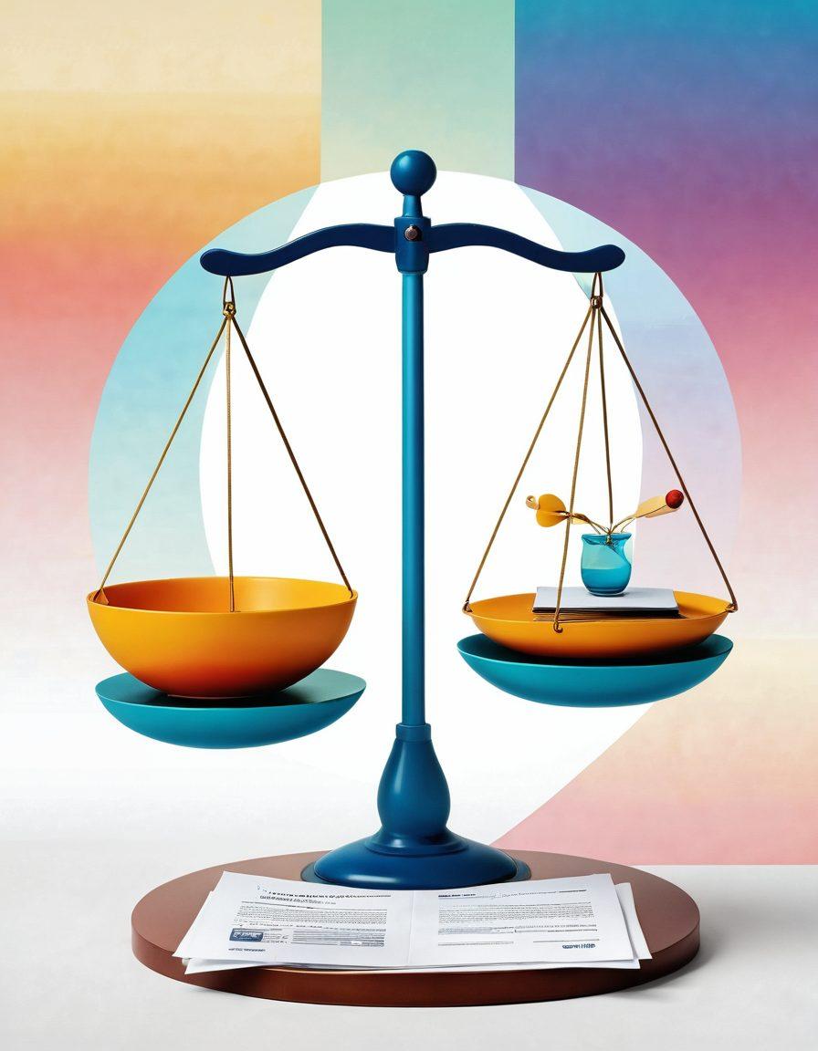 A conceptual illustration depicting a balanced scale, with adult content on one side and symbols of patient autonomy and consent (like a doctor-patient handshake and a consent form) on the other. The background features a subtle blend of medical imagery and digital elements representing adult content, emphasizing the intersection of both worlds. The color palette should be warm and inviting, creating a thought-provoking atmosphere. surrealistic. vibrant colors. white background.